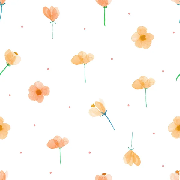 Diseño Fondo Patrón Sin Costura Acuarela Floral Ilustración Vectorial — Vector de stock