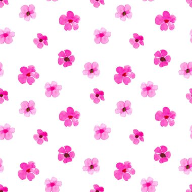 Çiçekli suluboya kusursuz arkaplan tasarımı. Vektör illüstrasyonu.