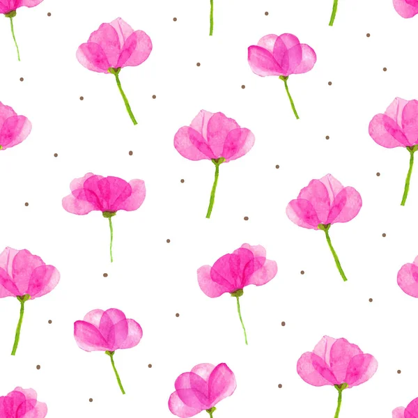 Квітковий Акварельний Безшовний Візерунок Фонового Дизайну Векторні Ілюстрації — стоковий вектор