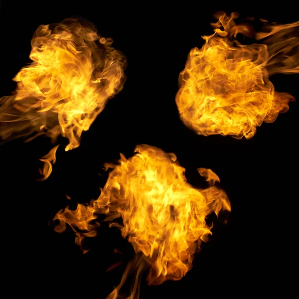 Different fire flames set — Stock Photo, Image