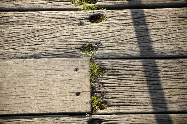 Brown Weathered Boardwalk Planks Background Close — Stock Photo, Image