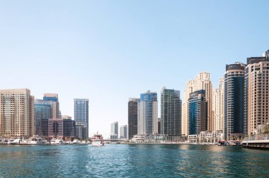 Dubai, Birleşik Arap Emirlikleri - Mayıs 5,2017: 5 Mayıs 2017, Dubai, Birleşik Arap Emirlikleri Dubai Marina Modern binalar.
