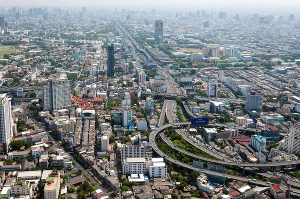 朝、平面図、全景ビュー バンコク, タイ王国 - 2017 年 4 月 21 日: 交通渋滞 — ストック写真