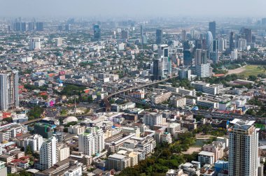Panoramik gözlem güverte, binalar, gökdelenler Bangkok. Bangkok, Tayland