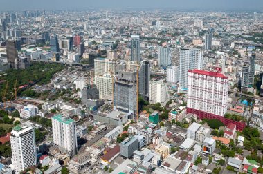 Panoramik gözlem güverte, binalar, gökdelenler Bangkok. Bangkok, Tayland