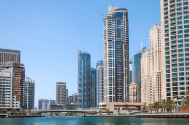 Dubai, Birleşik Arap Emirlikleri - Mayıs 5,2017: 5 Mayıs 2017, Dubai, Birleşik Arap Emirlikleri Dubai Marina Modern binalar.