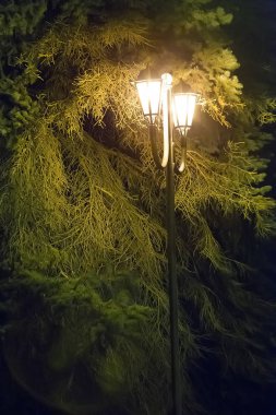 iki vintage tonları ile sokak lambası 