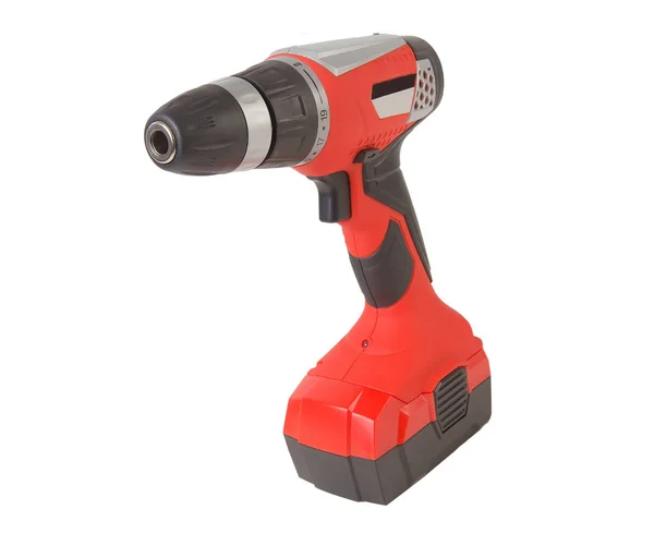 Rechargeable drill red isolated — Stock Photo, Image