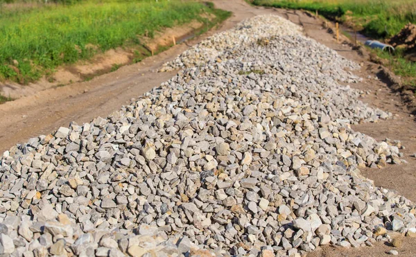 Construction of gravel road — Stock Photo, Image