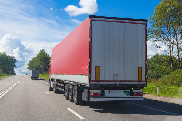 trucks move on on highway