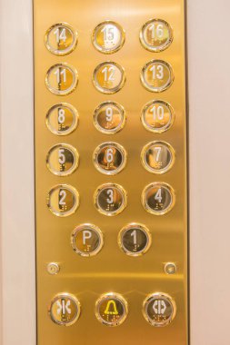 buttons for selecting floors in the elevator clipart