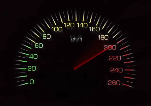 Odometer of car with black background — Stock Photo, Image
