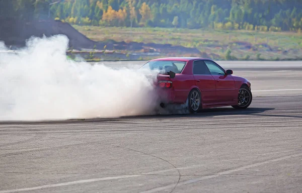 Car drifting on speed track — Stock Photo, Image