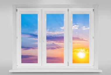 Kırmızı bulutlu gökyüzü günbatımı