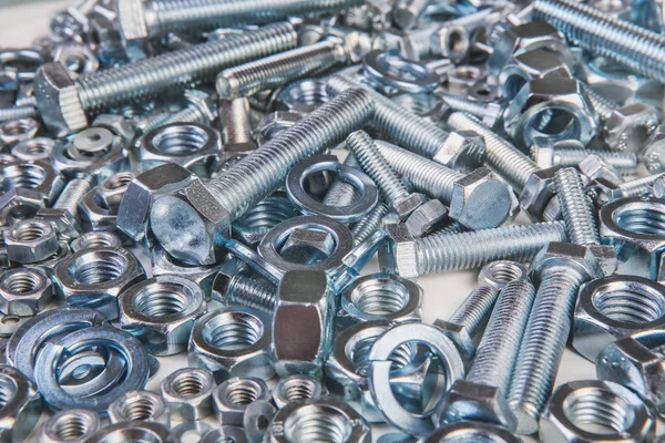 Chromeplated bolts and nuts — Stock Photo, Image