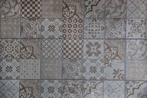 Ceramic tiles with a variety of patterns. — Stock Photo, Image