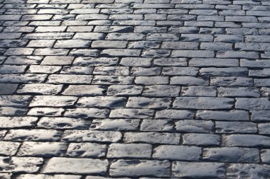 Eski taş granit kaldırım.