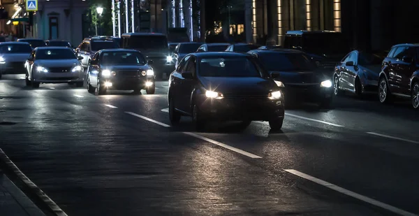 Night traffic of cars