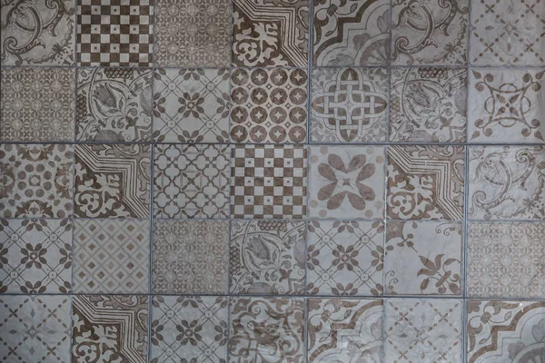 Ceramic tiles with a variety of patterns. — Stock Photo, Image