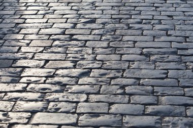 Eski Taş Granit kaldırım. Arka plan yakın çekim.