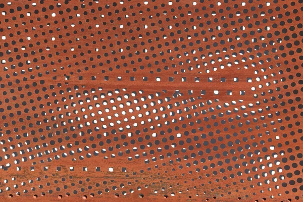 Rusty Perforated Metal Surface Background — Stock Photo, Image