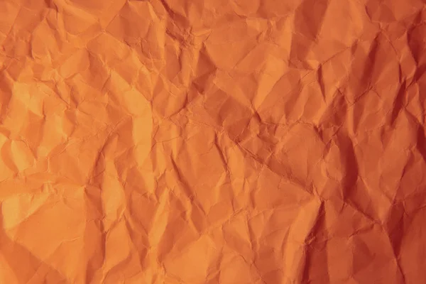 Verfrommeld Oranje Papier Achtergrond Close — Stockfoto