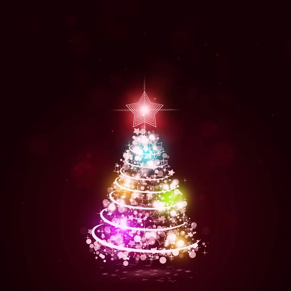 Árbol mágico multicolor de Navidad — Foto de Stock