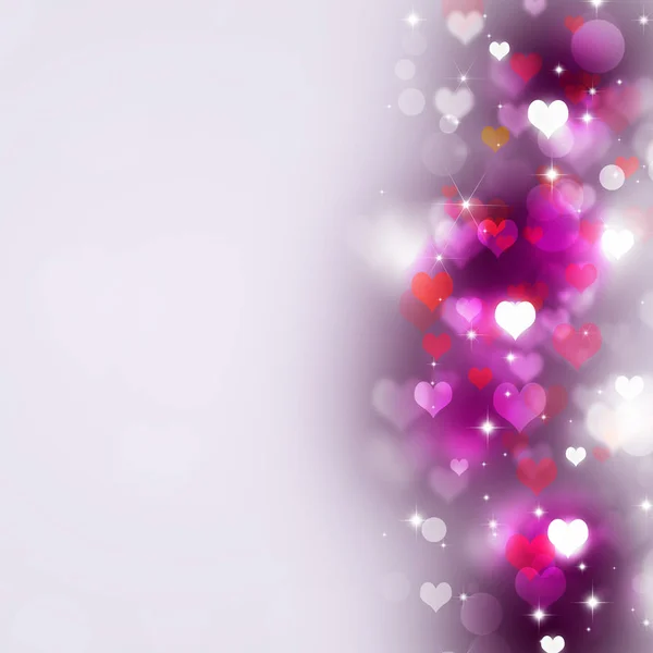 明るい背景にバレンタイン マルチカラー ハート — ストック写真