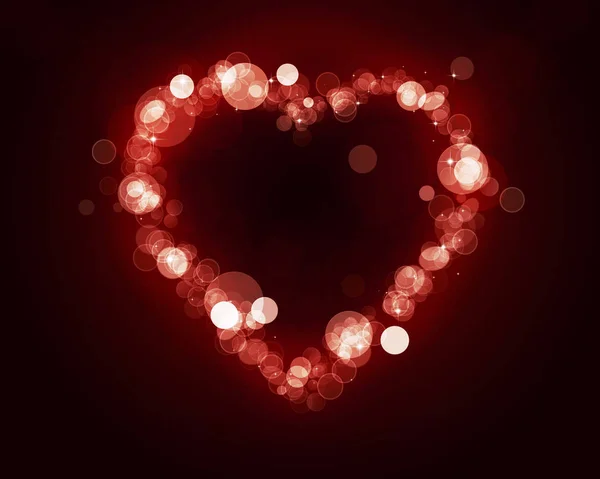 Heart Shape of Blurry Lights — Stock Photo, Image