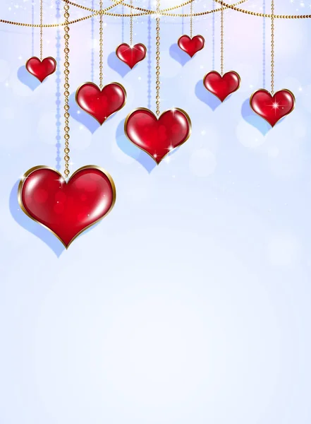 Rote Herzen am Valentinstag — Stockfoto