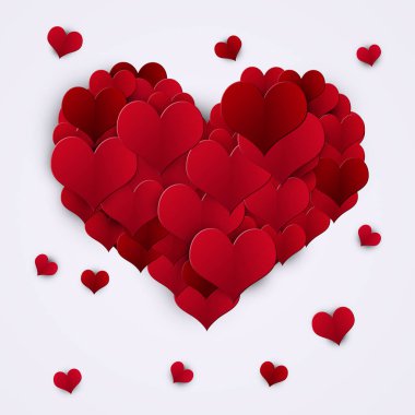 Kırmızı kalpler Sevgililer dekorasyon 