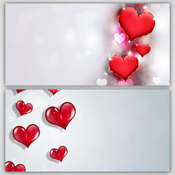 Valentines Day Bright Banners — Stock Photo, Image