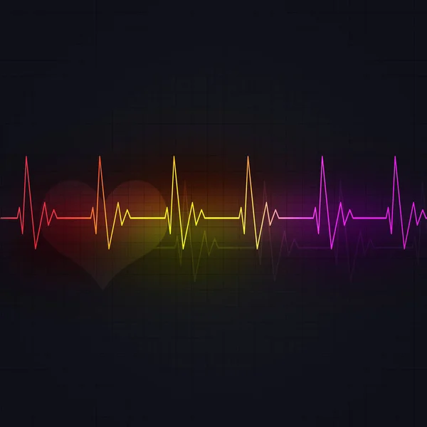 Многоцветная кардиограмма сердца — стоковое фото