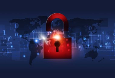 Kırmızı kilit güvenlik arka plan