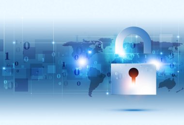 Kavramı mavi güvenlik kilidi