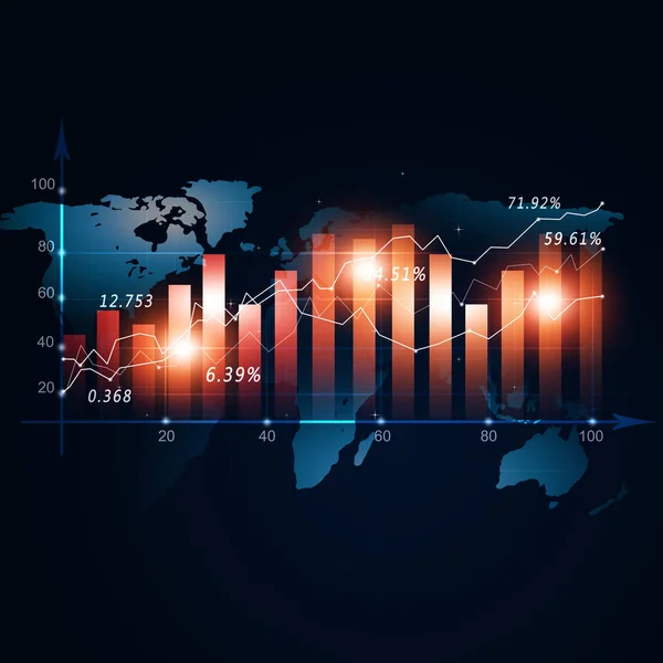 Finans piyasası grafik — Stok fotoğraf