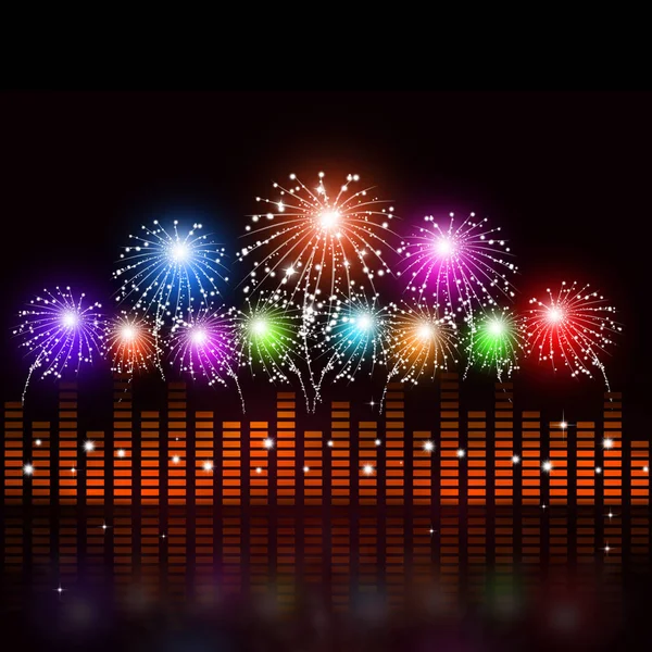 Sound Equalizer with fireworks — Stock Photo, Image