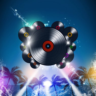 Yaz Partisi mavi müzik Poster