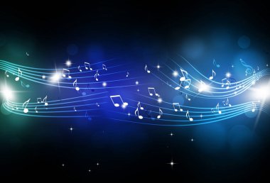 müzik Not mavi arka planı