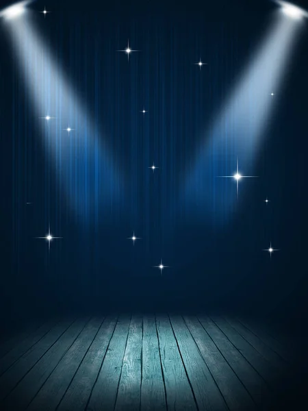 Stage Spotlight blå bakgrund — Stockfoto