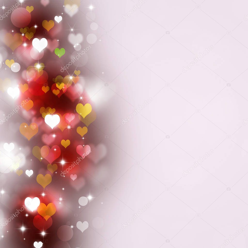 Multicolor Hearts Valentine Background