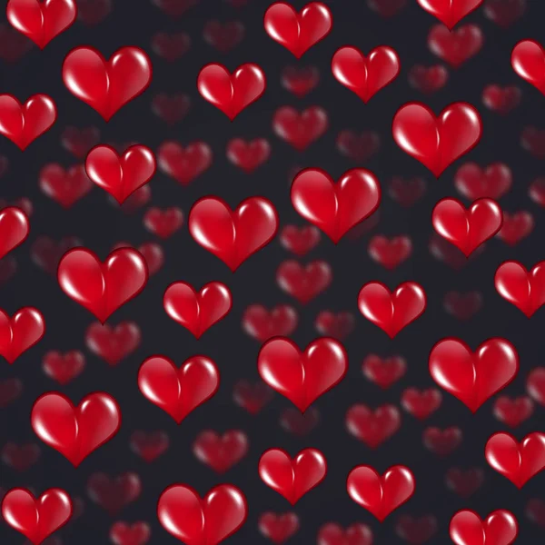 Fallande röda hjärtan — Stockfoto
