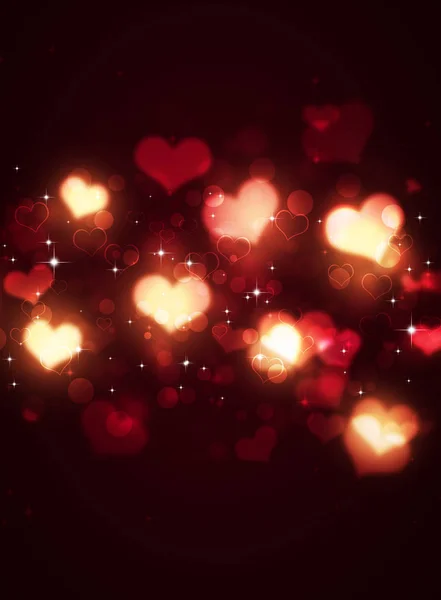 Abstract Blurry Heart Shape Lights — Stock Photo, Image