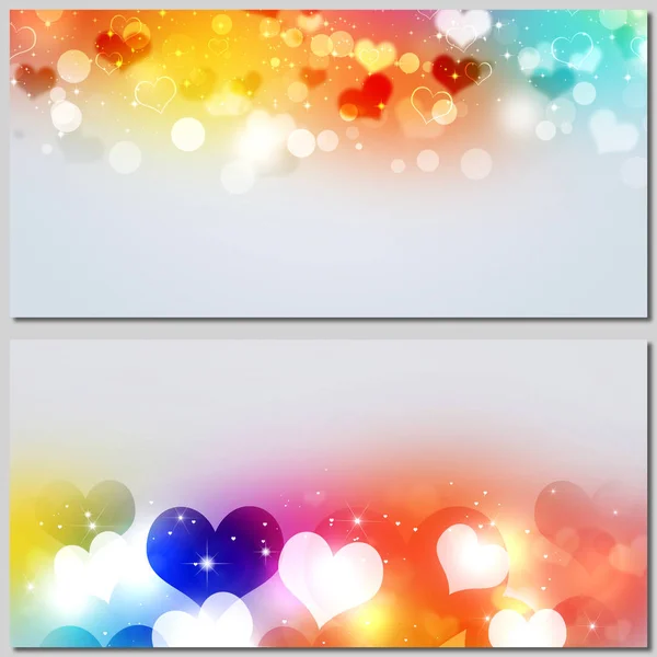 Valentines Day Multicolor Banners — Stock Photo, Image