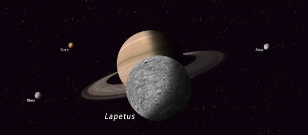 Lapetus saturn satelita — Zdjęcie stockowe