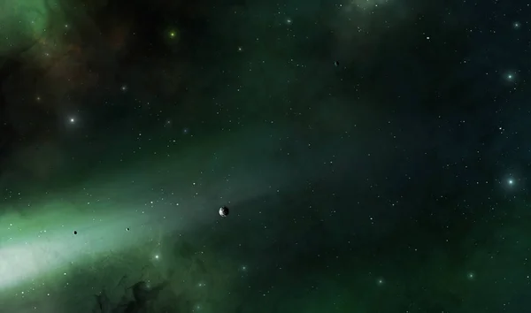 Ilustrace Imaginární Snímek Hlubokého Vesmíru Mlhovinou Hvězdným Polem — Stock fotografie