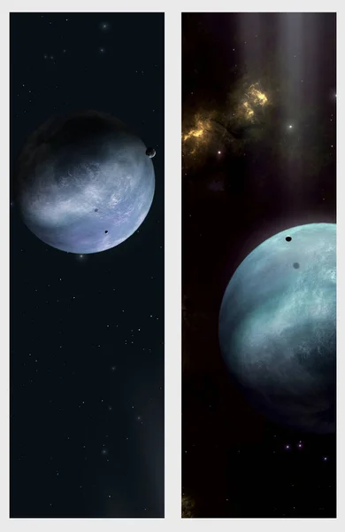 Трехмерная Иллюзия Воображаемые Плакаты Глубокого Космоса — стоковое фото
