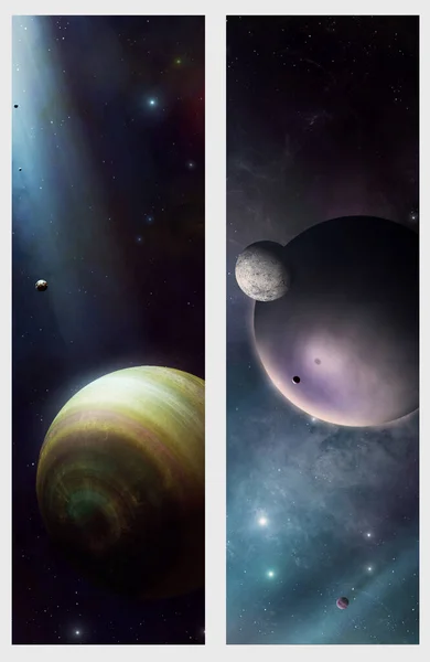 Illustartion Imaginary Deep Space Banners — Stock Photo, Image