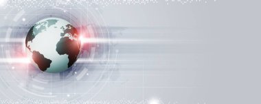 soyut küresel iş konsepti teknoloji iletişim pankartı