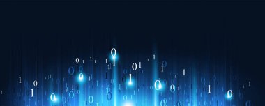 dijital ikili kodlama kavramı internet teknolojisi mavi pankart